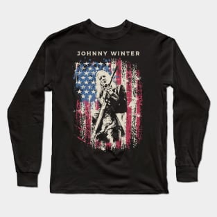 Vintage Distressed Johnny Winter Long Sleeve T-Shirt